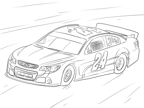 Jeff Gordon Nascar Car Coloring Page